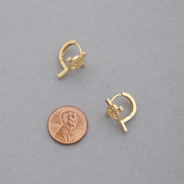 18K GOLD DIPPED CROSS POST EARRING