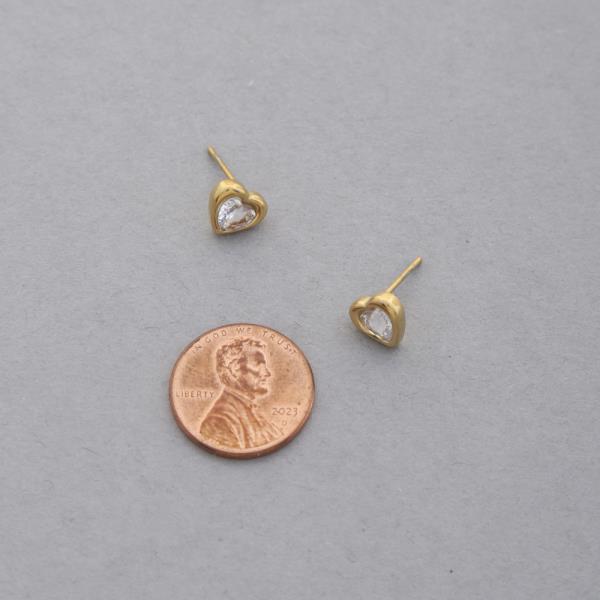 18K GOLD DIPPED HEART STUD EARRING