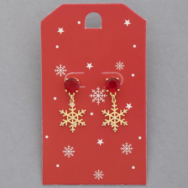 CHRISTMAS SNOWFLAKE DANGLE EARRING