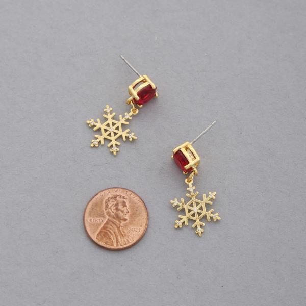 CHRISTMAS SNOWFLAKE DANGLE EARRING