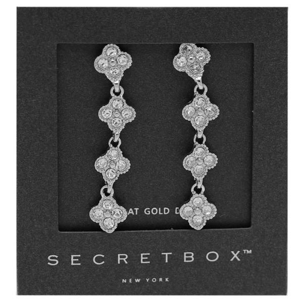 SECRET BOX 14K GOLD DIPPED CLOVER DROP EARRING