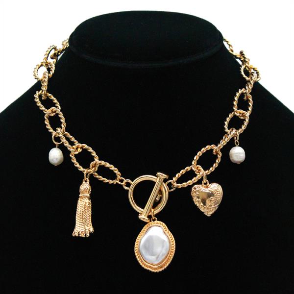 SECRET BOX 14K GOLD DIPPED CHARM CHAIN NECKLACE