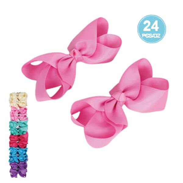 SPRING TONE LOOP HAIR BOW PIN (24 UNITS)