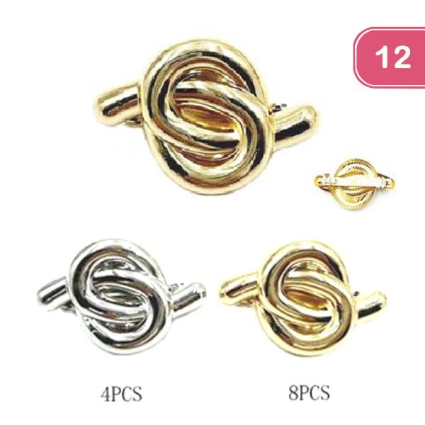 METAL KNOT BARRETTE HAIR PIN (12 UNITS)