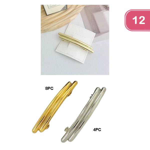 METAL HAIR BARRETTE PIN (12 UNITS)