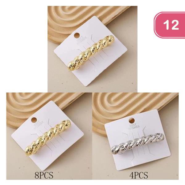 METAL HAIR BARRETTE PIN (12 UNITS)