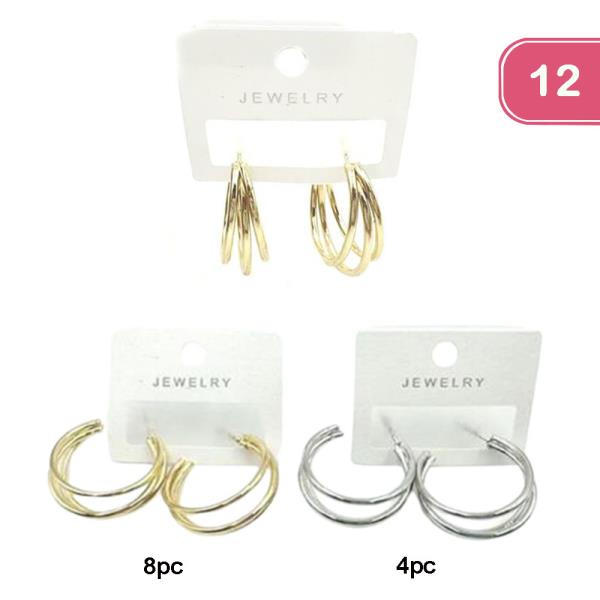 LAYERED HOOP EARRINGS (12 UNITS)