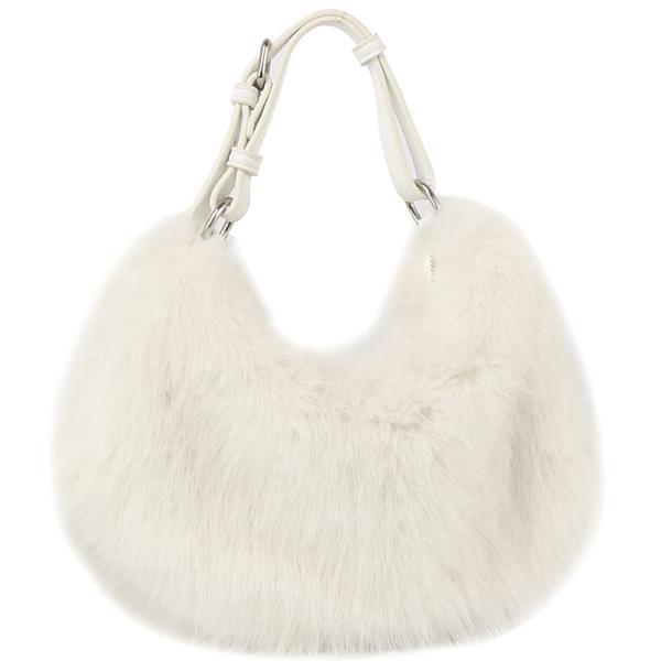 FUR BUCKLE STRAP SHOULDER BAG