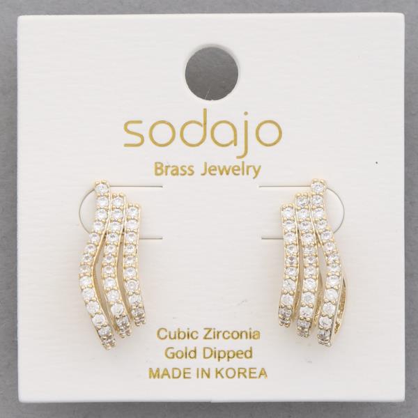 SODAJO CZ GOLD DIPPED EARRING