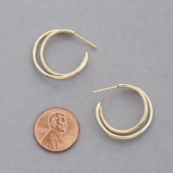 SODAJO GOLD DIPPED BRASS DOUBLE C HOOP EARRING