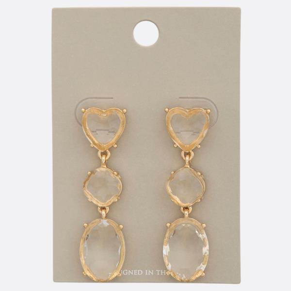 HEART CIRCLE LINK DANGLE EARRING