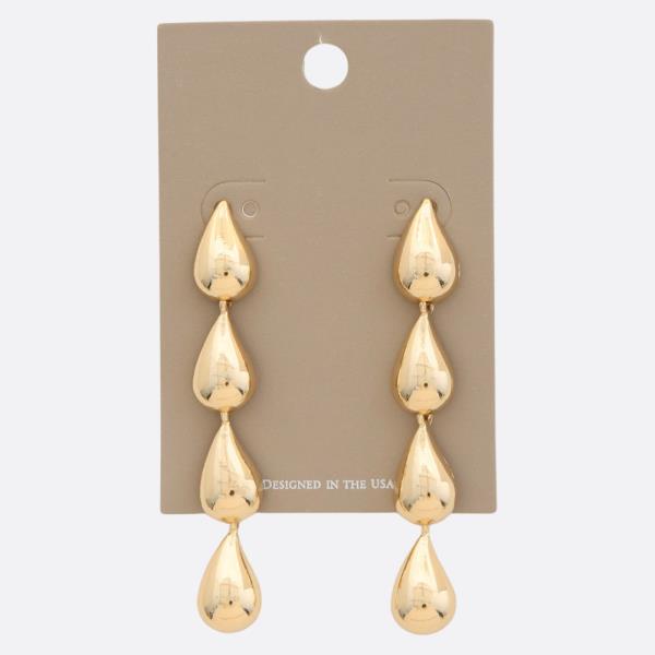 MULTI TEARDROP METAL DANGLE EARRING