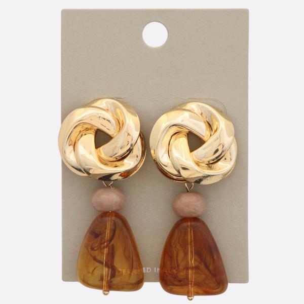 KNOT ACETATE SHAPE DANGLE EARRING