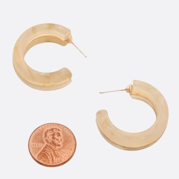 ACETATE DOUBLE OPEN HOOP EARRING