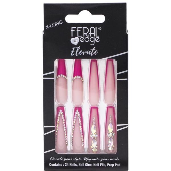 FERAL EDGE X LONG ELEVATE DESIGN14 NAIL DECORATION SET