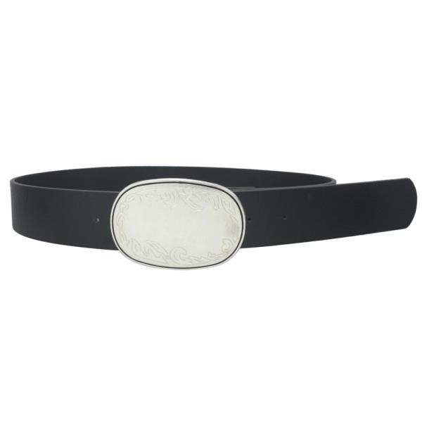 MENS FAINTLY ETCHED ROUNDED BUCKLE BELT