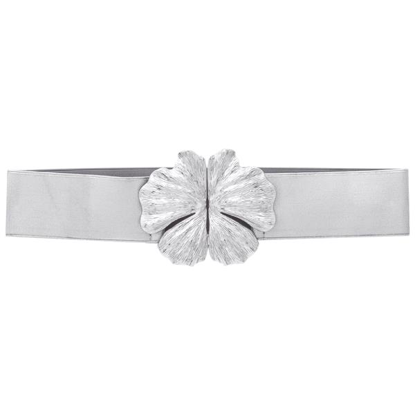 FASHION LEAF METAL SHAPE ELASTIC BELT