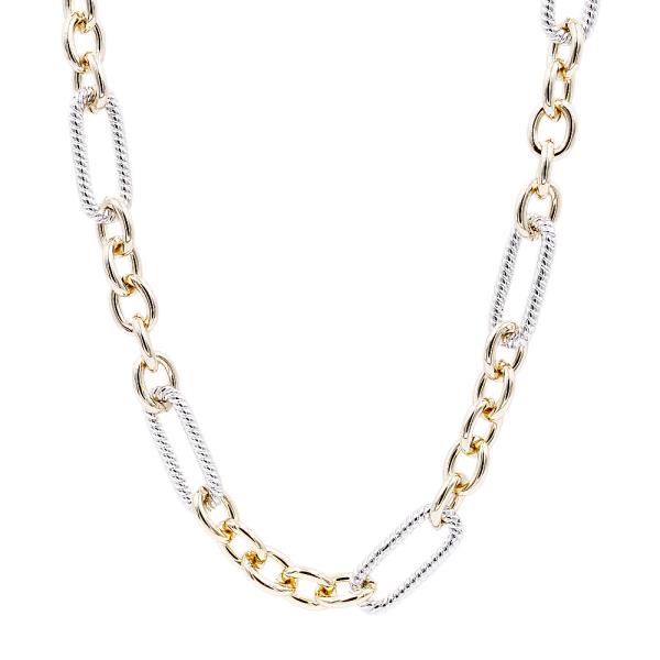 2 TONE CHAIN LINK METAL NECKLACE