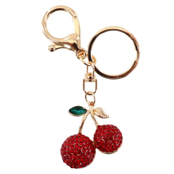 RHINESTONE CHERRY KEYCHAIN