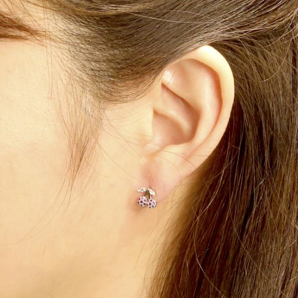 14K GOLD/WHITE GOLD DIPPED ROSIE CHERRY STUD EARRING