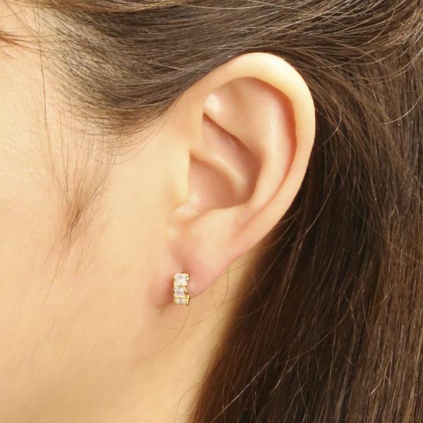 14K GOLD/WHITE GOLD DIPPED PRINCESS CUT CLIMBER STUD EARRING