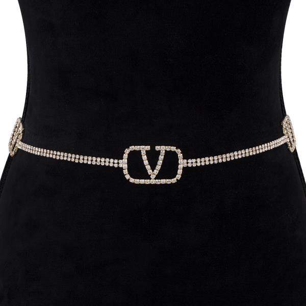 RHINESTONE V CHIC HOOK BELT