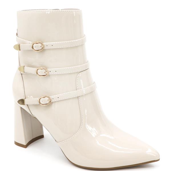 CHIC BUCKLE CURVED HEEL BOOTIE 12 PAIRS