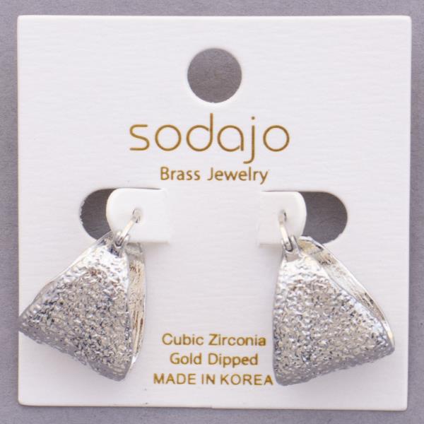 SODAJO TRIANGLE HAMMERED METAL GOLD DIPPED EARRING