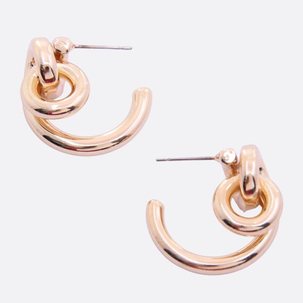 KNOT METAL OPEN HOOP EARRING