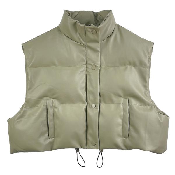 (PRE ORDER) FAUX LEATHER PADDED VEST