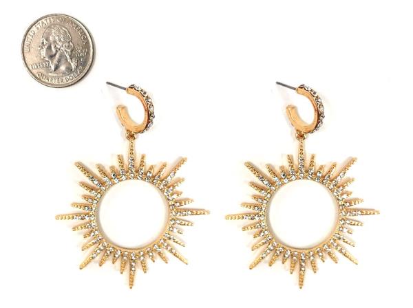 RHINESTONE SUNBURST DANGLE EARRING