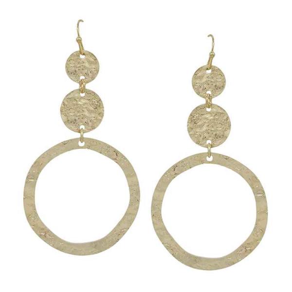 ROUND HAMMERED METAL EARRING