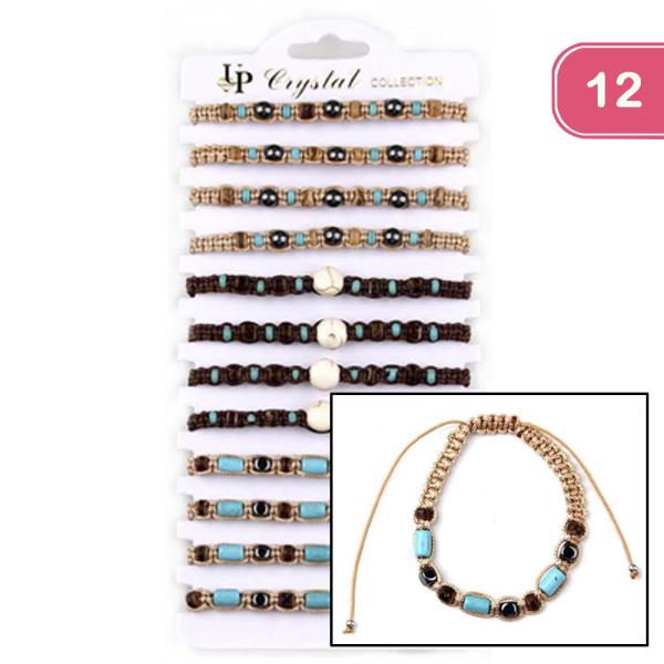 MULTI THREAD ADJUSTABLE BRACELET (12 UNITS)