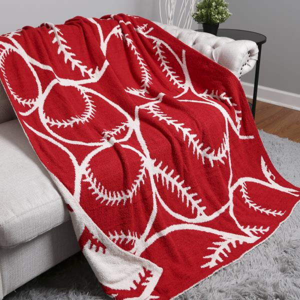 BASEBALL SOFTBALL REVERSIBLE THROW BLANKET