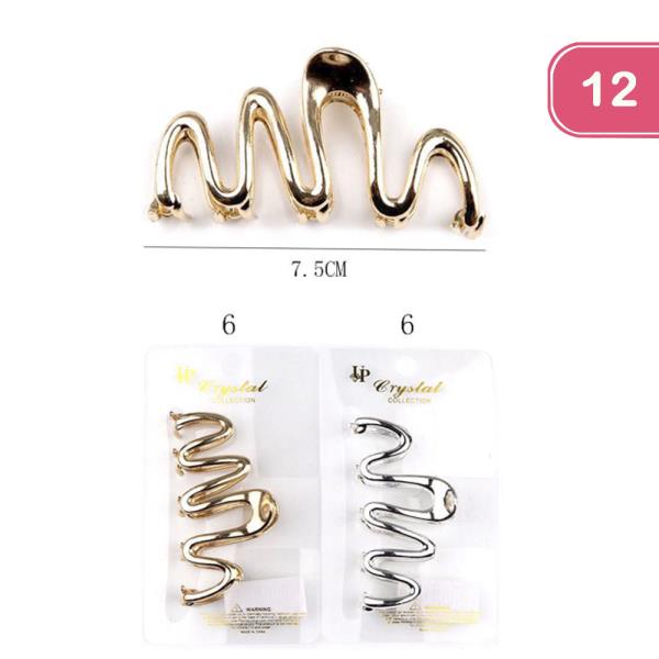 METAL HAIR CLAW CLIP (12 UNITS)