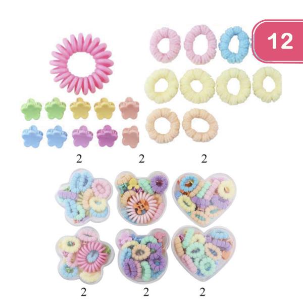 ASSORTED HAIR TIES AND CLAW CLIPS SET (12 UNITS)