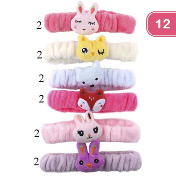 CUTE ANIMAL HAIR TIES (12 UNITS)