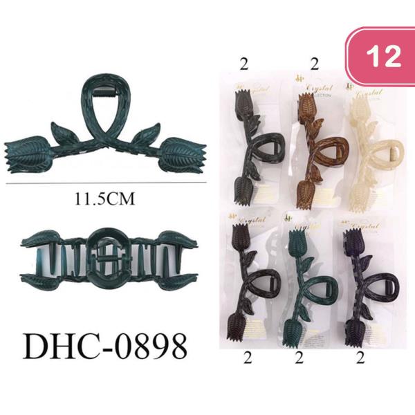 ROSE HAIR CLAW CLIP (12 UNITS)