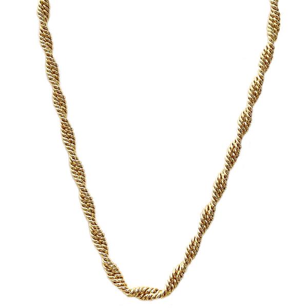 TWISTED BRASS LINK CHAIN NECKLACE