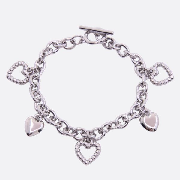 SODAJO HEART CHARM CIRCLE LINK GOLD DIPPED BRACELET