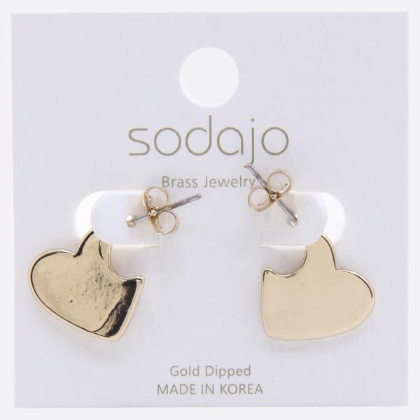 SODAJO HEART SHAPE GOLD DIPPED EARRING