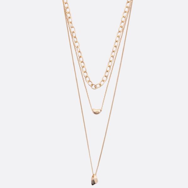 SODAJO LAYERED METAL GOLD DIPPED NECKLACE