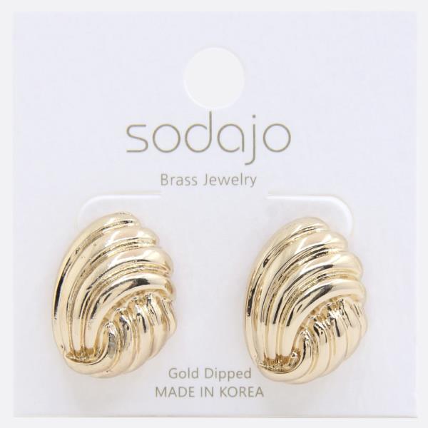 SODAJO LINED METAL GOLD DIPPED EARRING