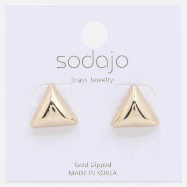 SODAJO TRIANGLE METAL GOLD DIPPED EARRING