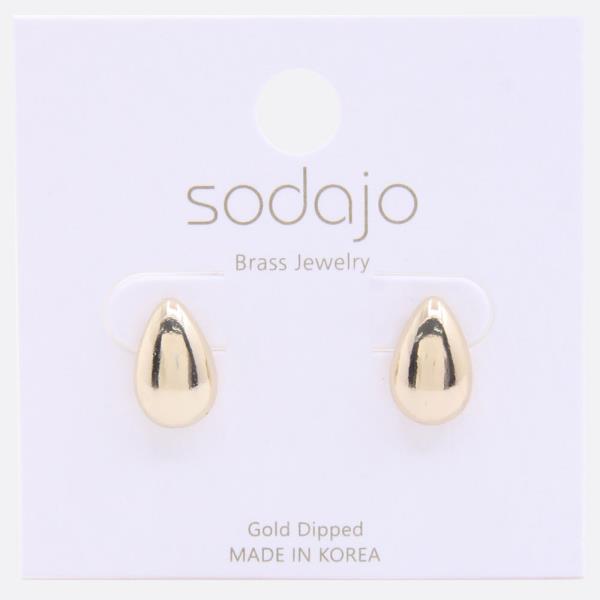 SODAJO TEARDROP METAL GOLD DIPPED EARRING