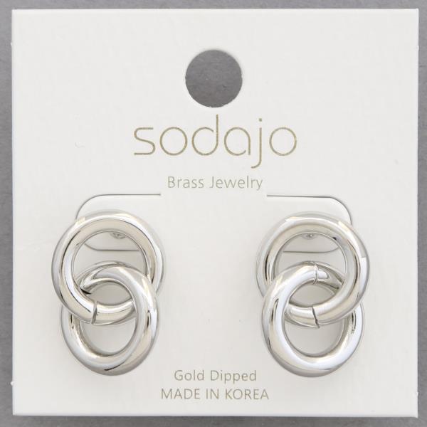 SODAJO DOUBLE CIRCLE GOLD DIPPED EARRING