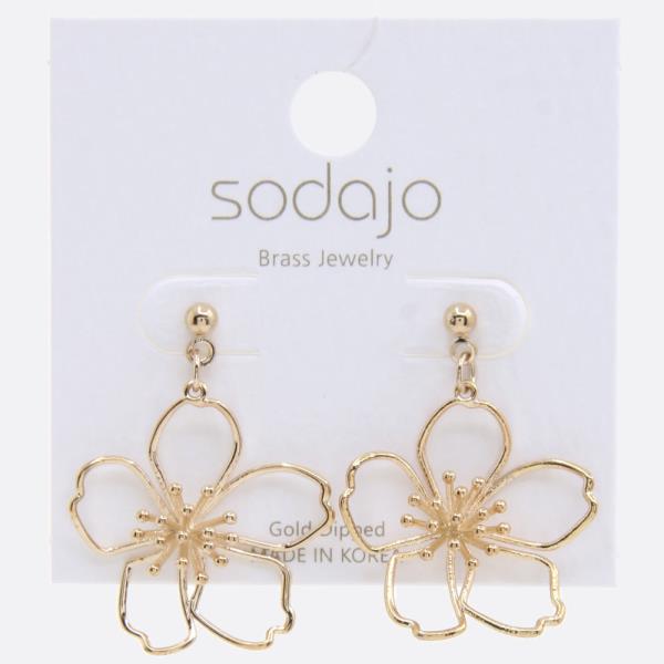 SODAJO FLOWER GOLD DIPPED EARRING