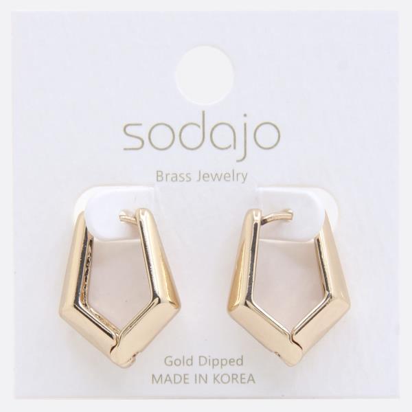 SODAJO GEO SHAPE GOLD DIPPED EARRING