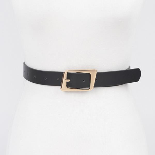 FAUX LEATHER METAL BUCKLE BELT