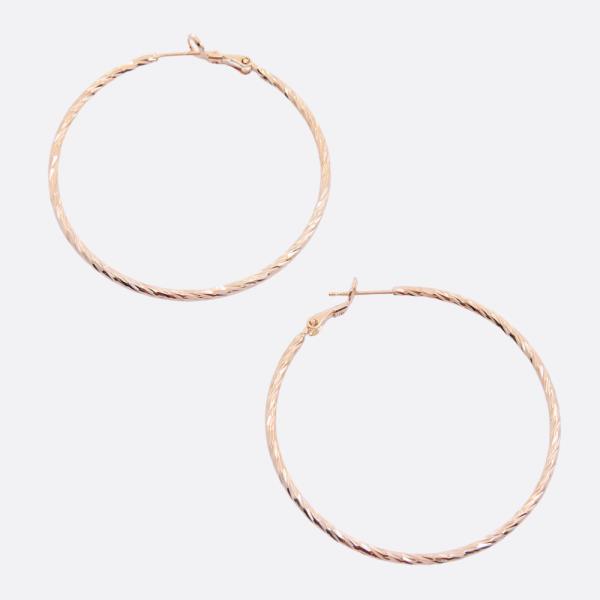 SODAJO LINED METAL GOLD DIPPED HOOP EARRING